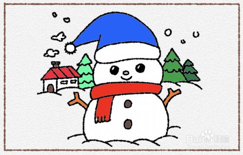 如何简笔画冬天的雪人