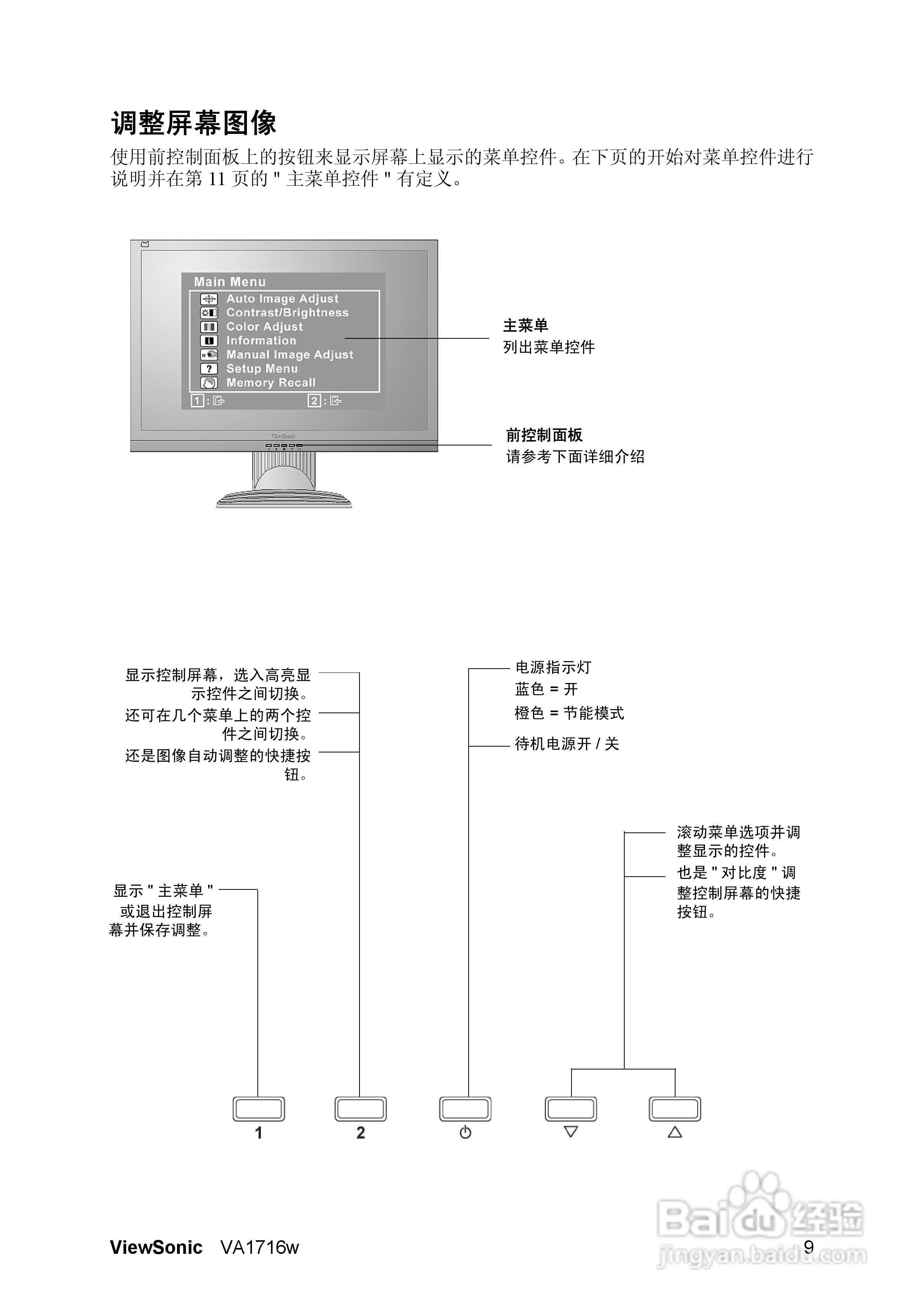 ViewSonic优派VA1716w显示器说明书:[2]