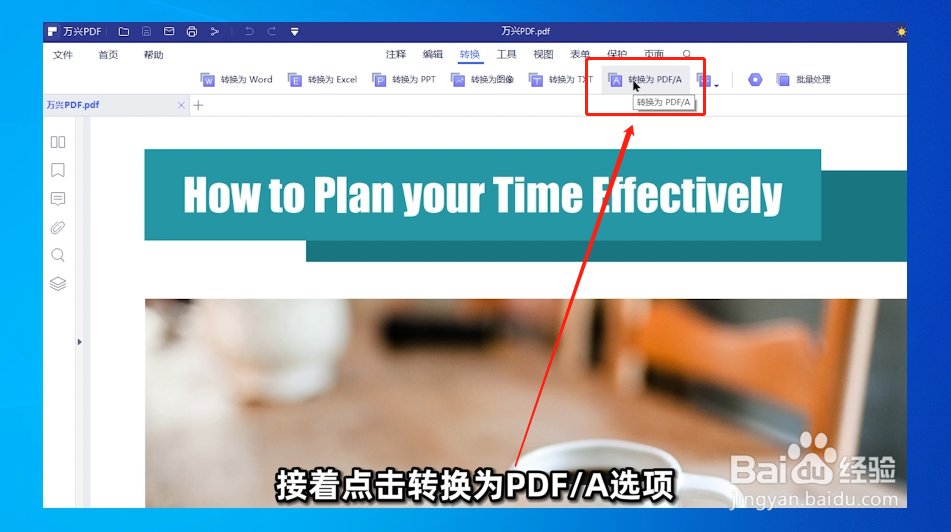 如何将PDF文档转换为PDF/A文件？