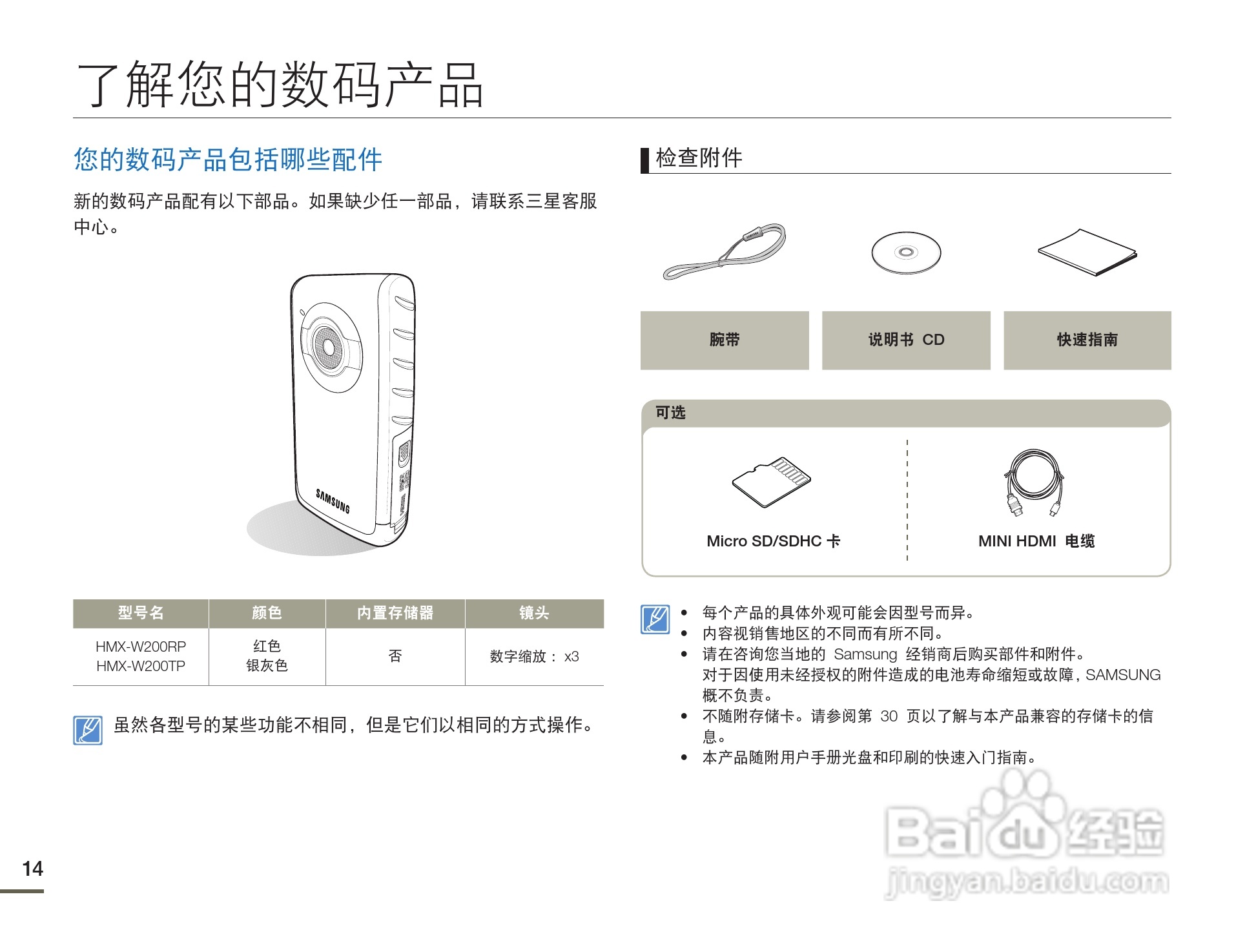三星HMX-W200TP数码摄像机使用说明书:[2]
