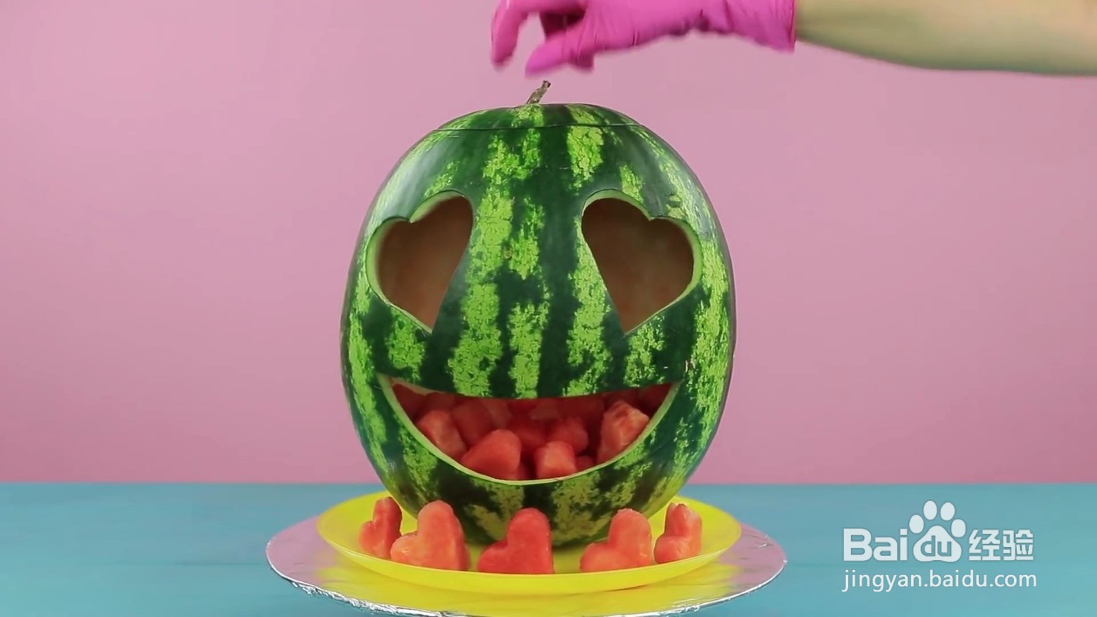 怎么制作表情西瓜