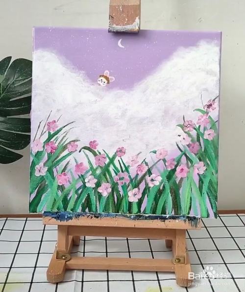 教你画水粉画浅紫色的背景花园 百度经验 教你画水粉画浅紫色的背景花园 百度经验