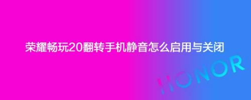荣耀畅玩20翻转手机静音怎么启用与关闭