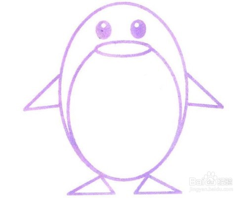 怎么画出黑白色的企鹅？
