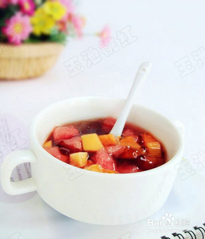 美食123===桃胶水果捞