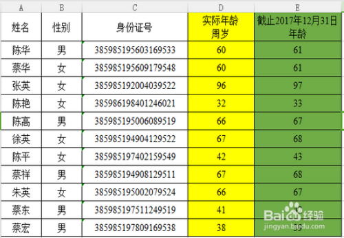 WPS电子表格通过身份证号自动生成截止日期年龄