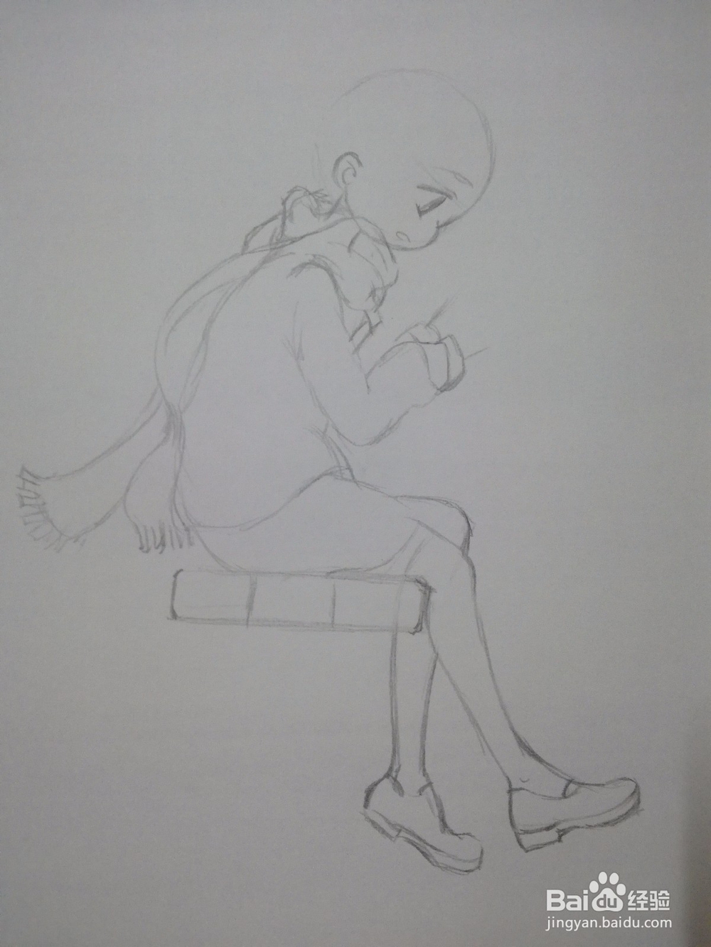 冬日坐在椅子上看书的动漫人物怎么画