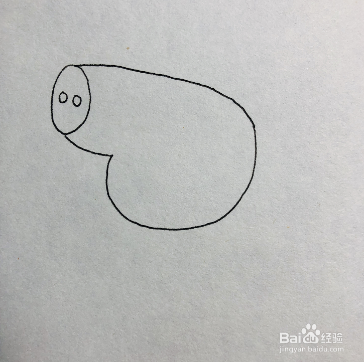 小猪佩奇之乔治玩魔法棒的简笔画画法