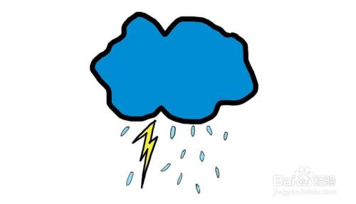 简笔画怎么画天气图标，雷雨天气