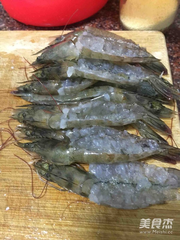 香蒜蒸虾的做法