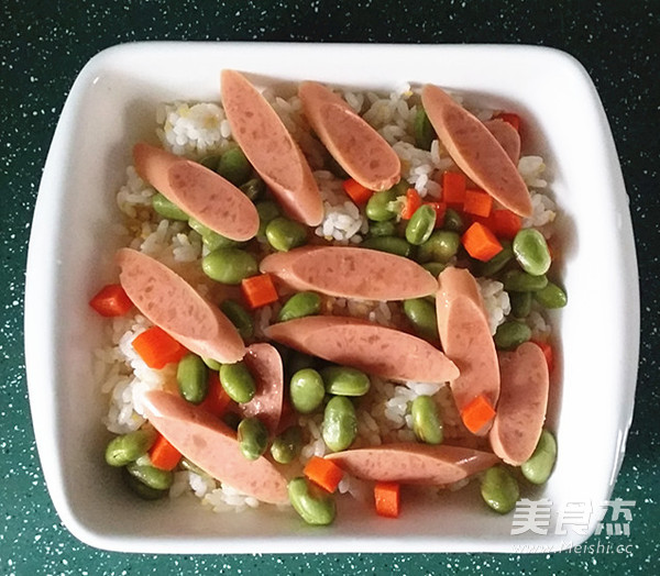 火腿肠芝士焗饭