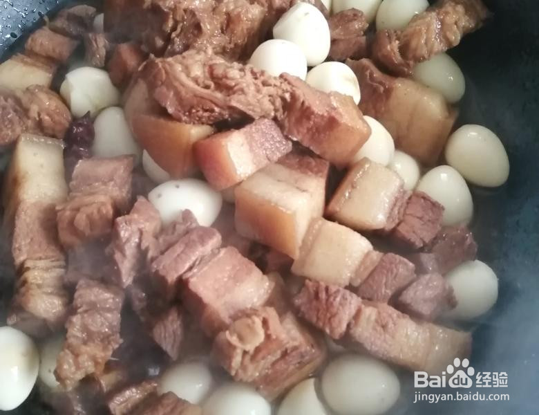 红烧肉烧鹌鹑蛋的做法