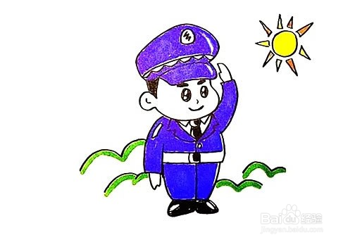 警察简笔画动漫漫画图片