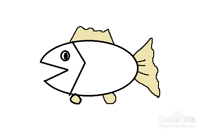 小金鱼的简笔画法