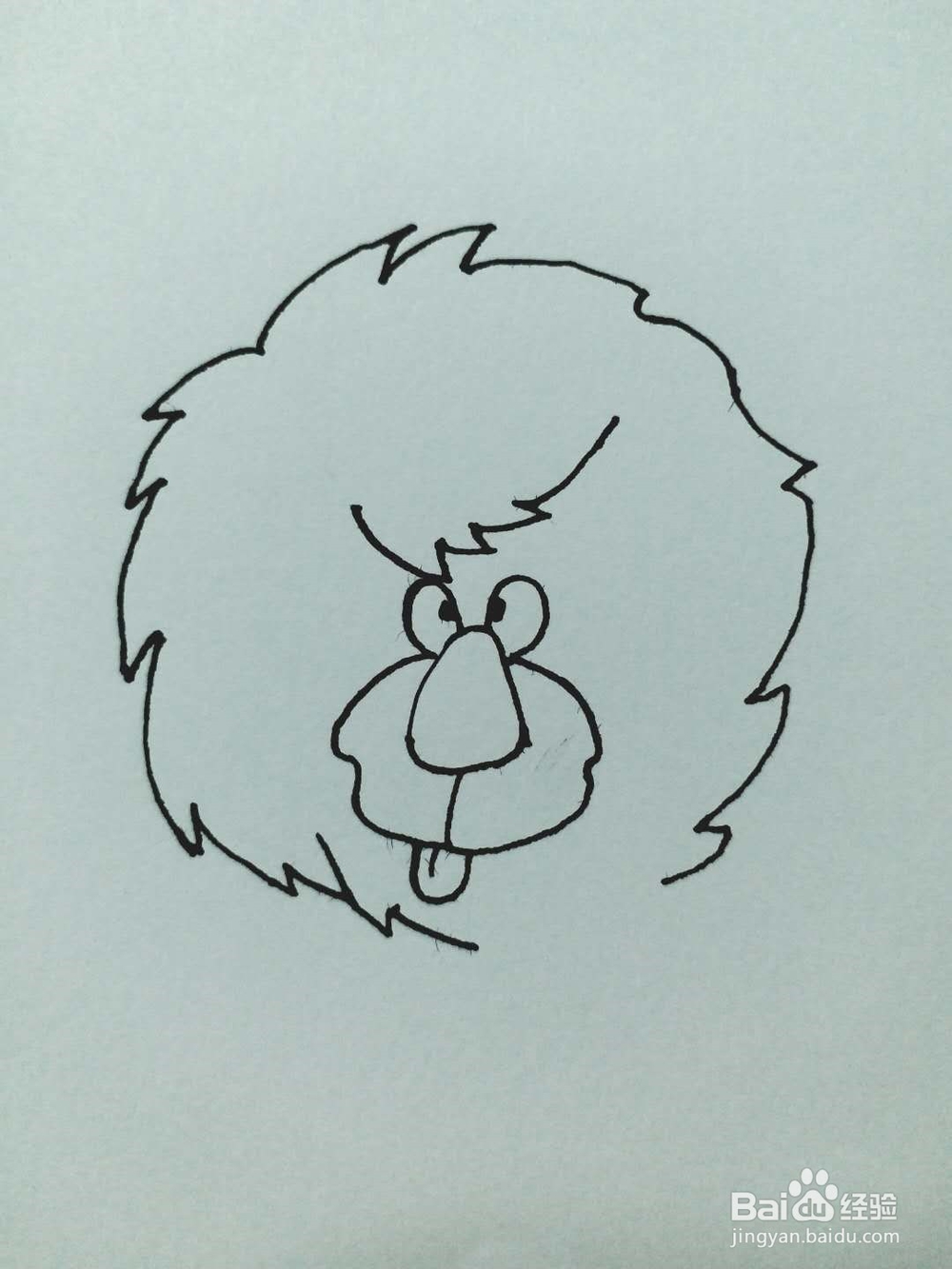 狮子的简笔画法1