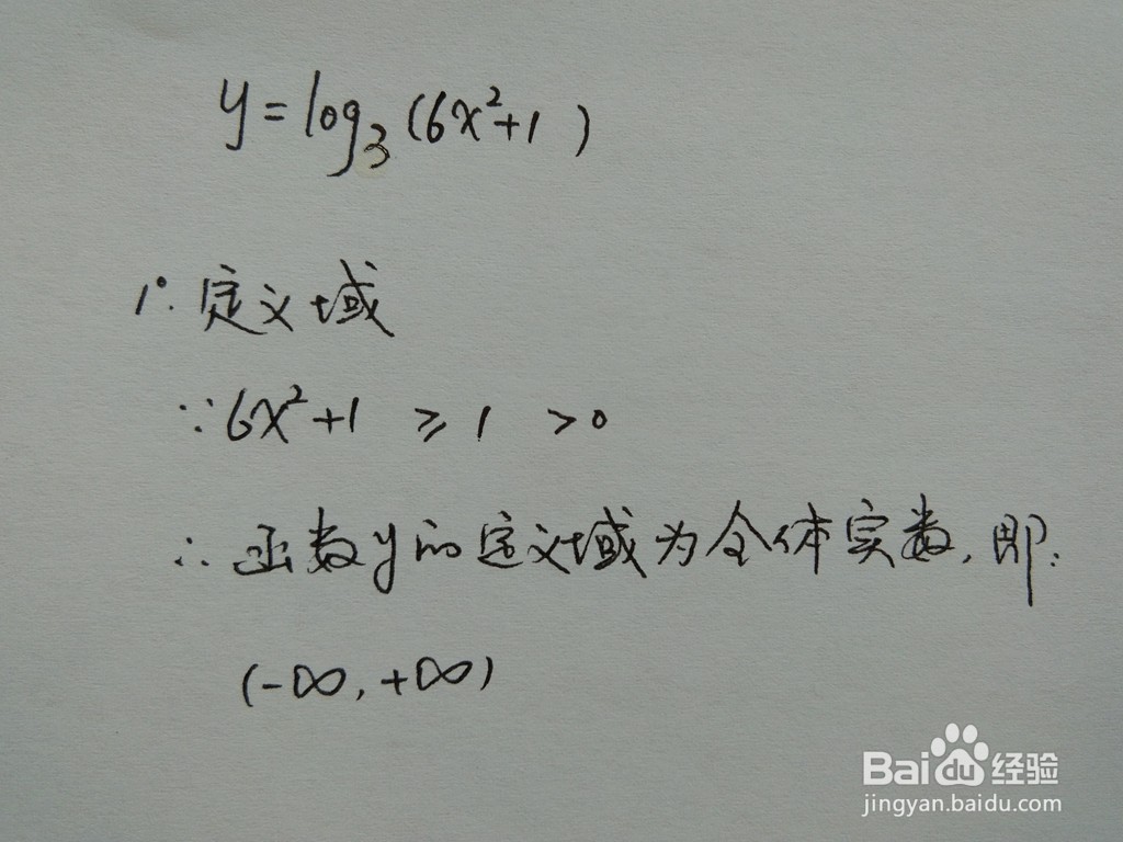 <b>函数y=log3(6x^2+1)的图像示意图</b>