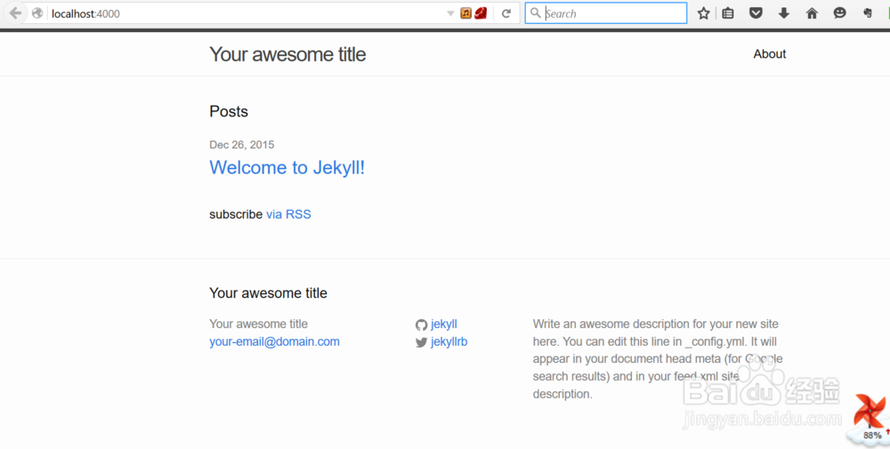 怎样在windows电脑上面安装本地Jekyll