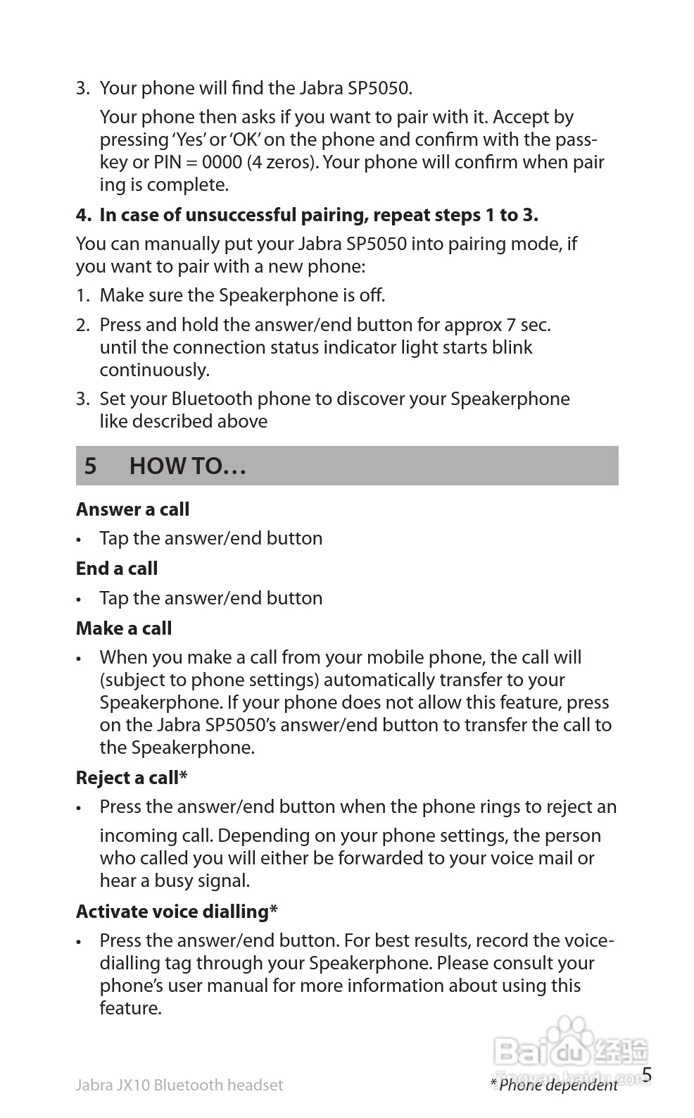 捷波朗SP5050蓝牙耳机使用说明书:[1]