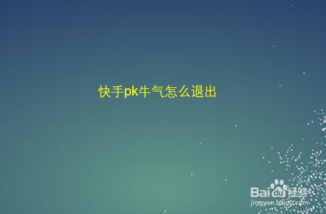 快手pk牛气怎么退出