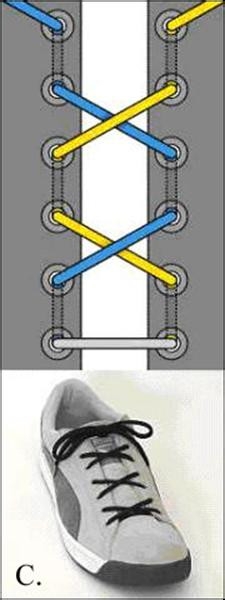 板鞋系鞋带方法图解