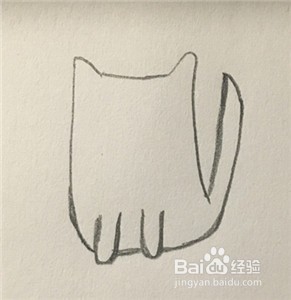 怎么画一只方形猫猫的简笔画？