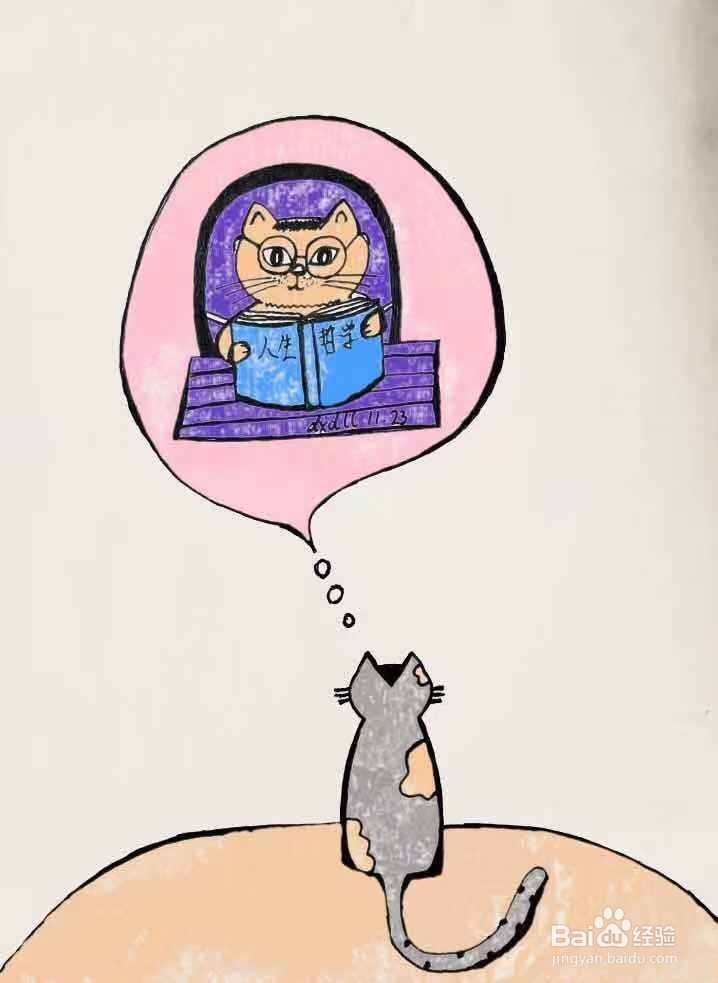 茉莉蜡笔手绘之喵星人的想法