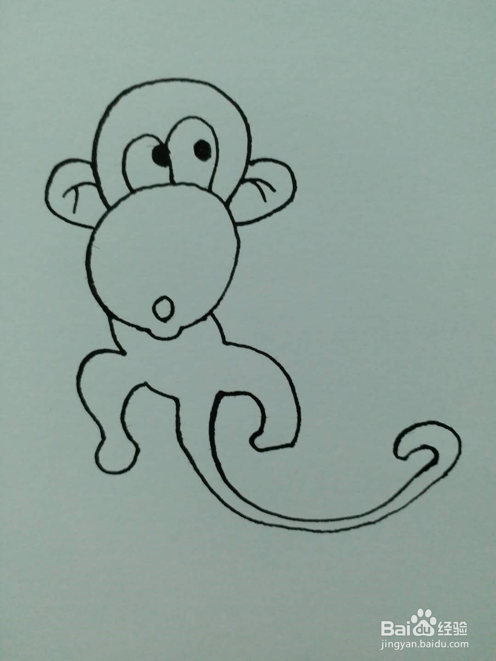 猴子的简笔画法1