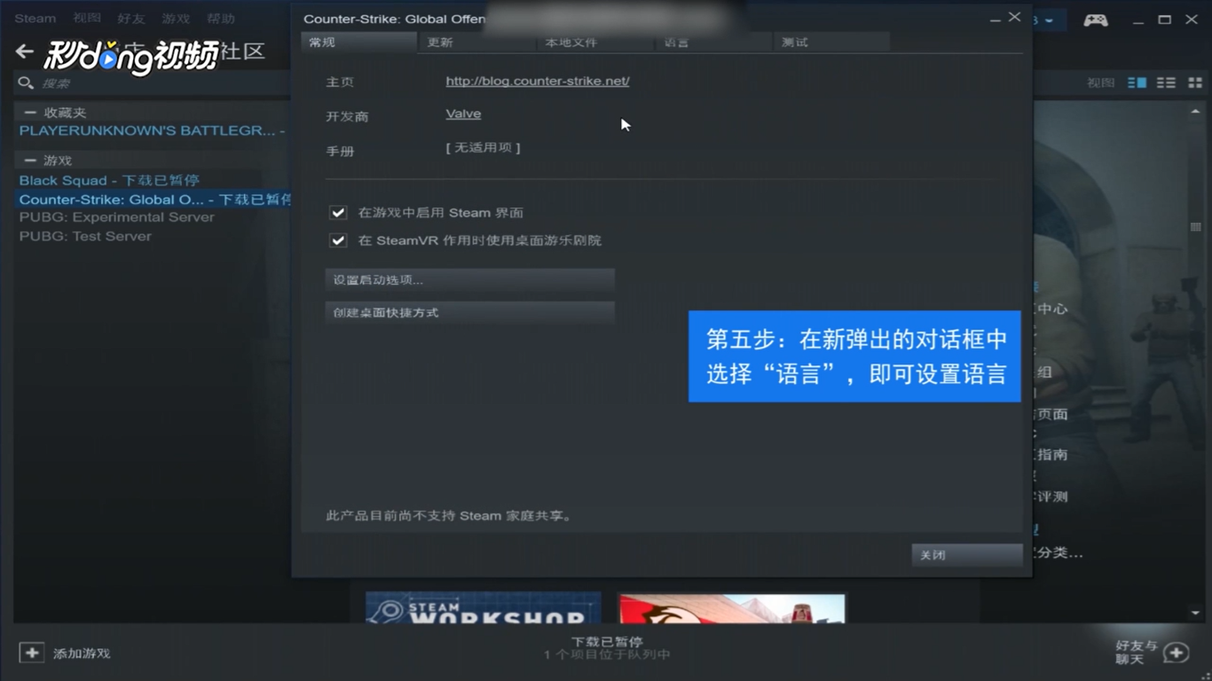 如何设置Steam的显示语言以及游戏内的显示语言