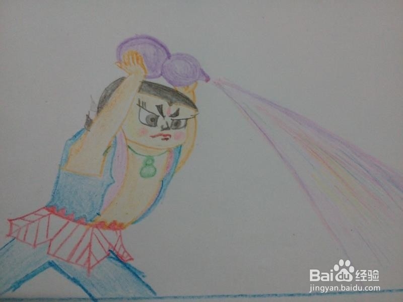 彩笔画葫芦娃