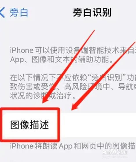 苹果手机的图像描述功能咋关闭