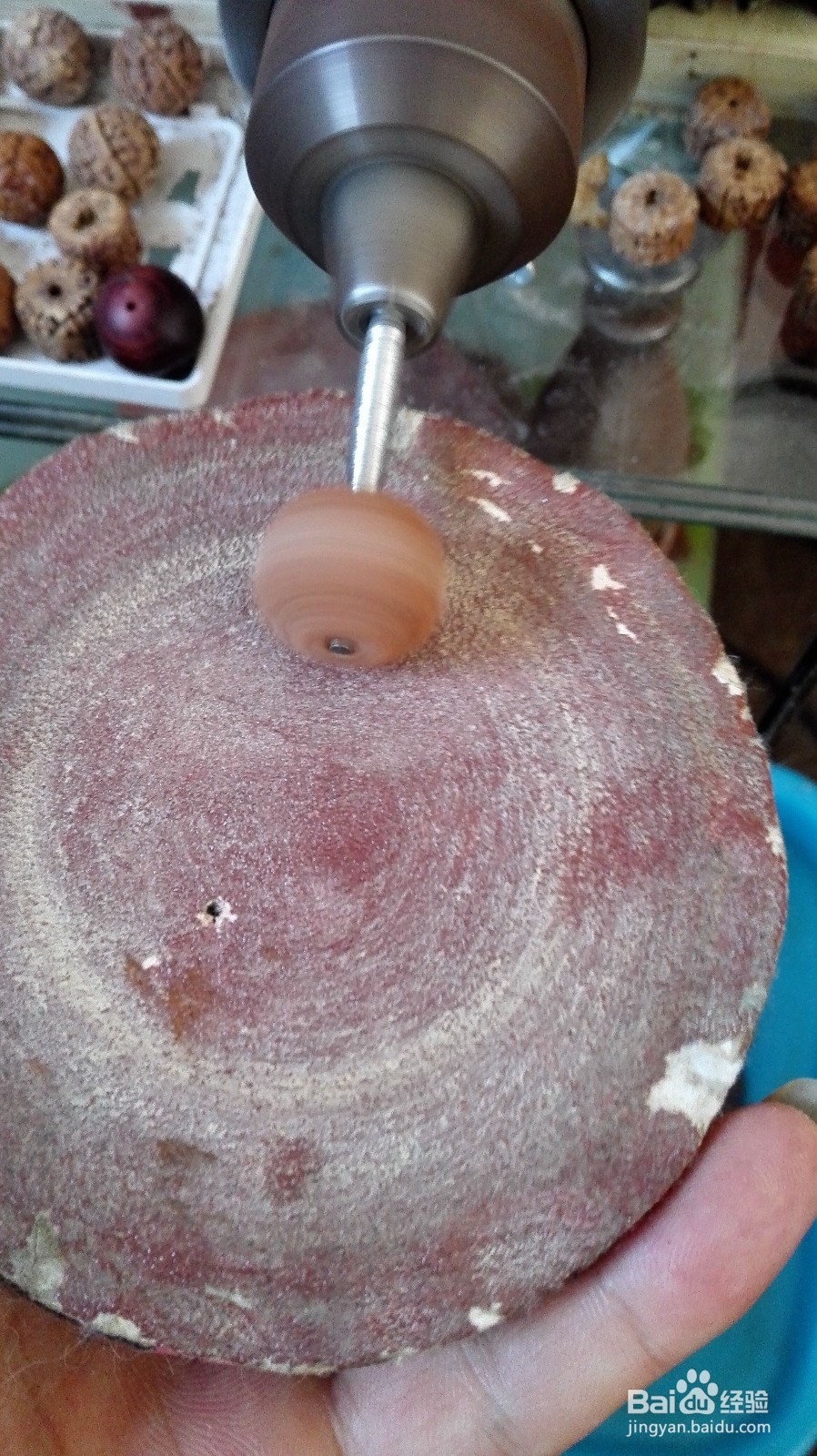 尼泊尔金刚菩提打磨无齿金刚圆珠桶珠镶嵌铜管