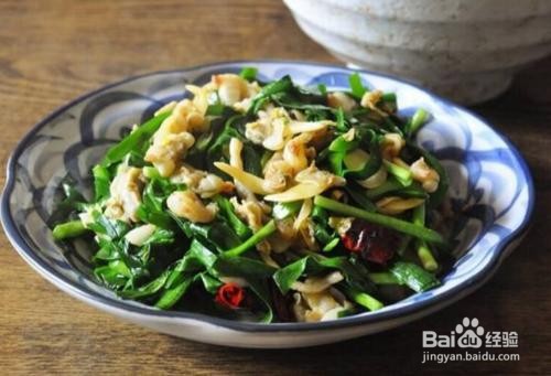 韭菜鲜炒蛤蜊肉