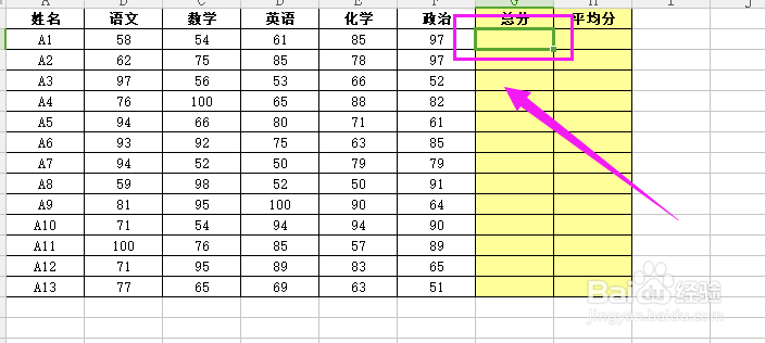 WPS表格常规求和、求平均值
