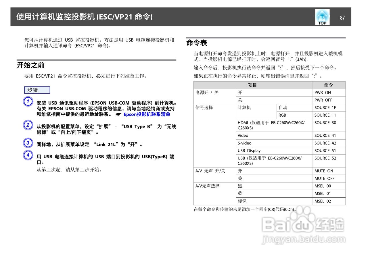 爱普生EB-C260S投影机使用说明书:[9]