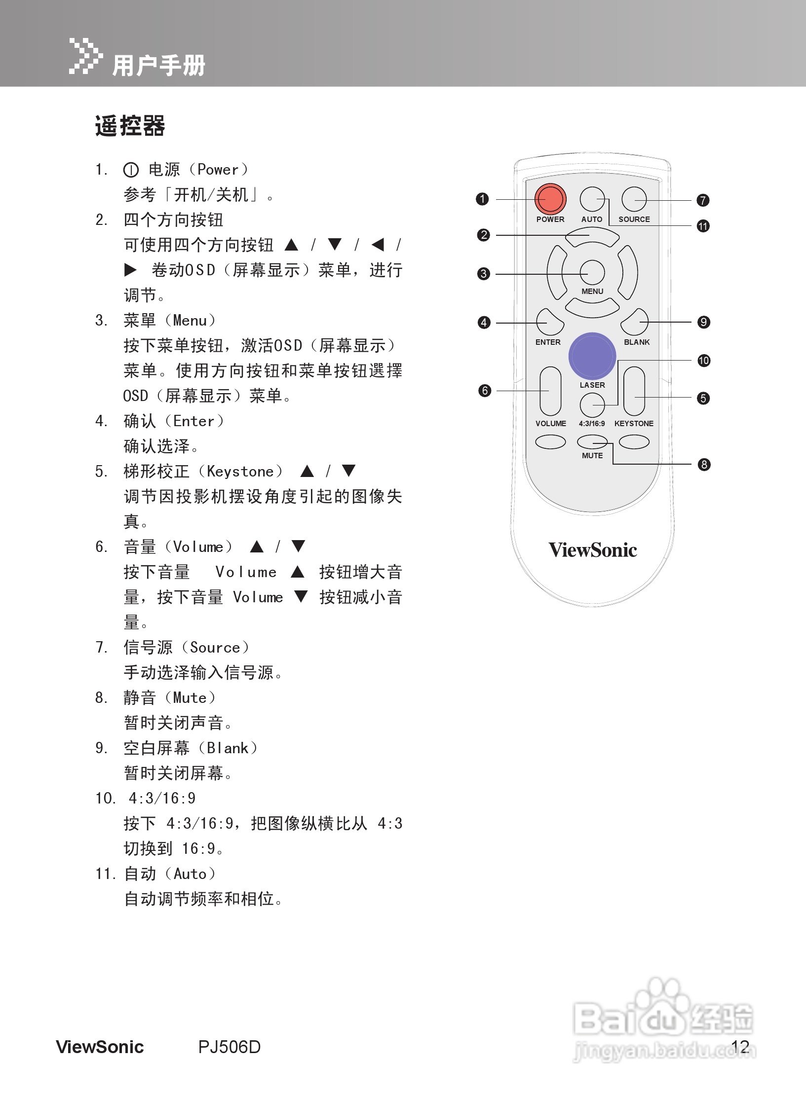 优派PJ506D投影机使用说明书:[2]
