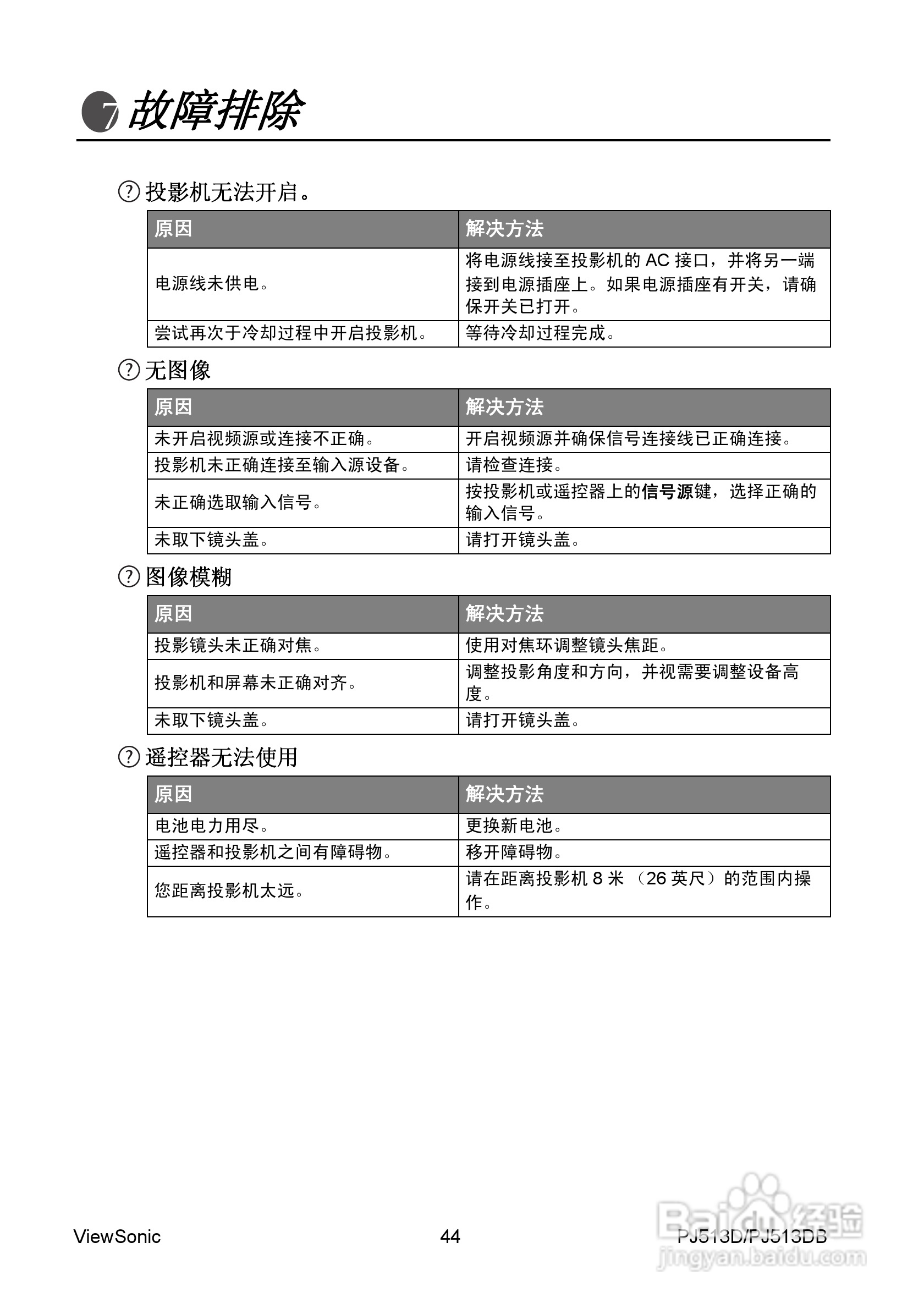 优派PJ513D投影机使用说明书:[5]