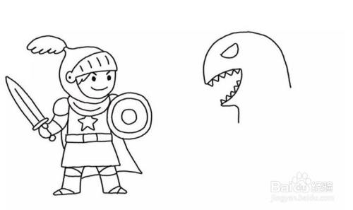 画古代战士的儿童卡通简笔画教程