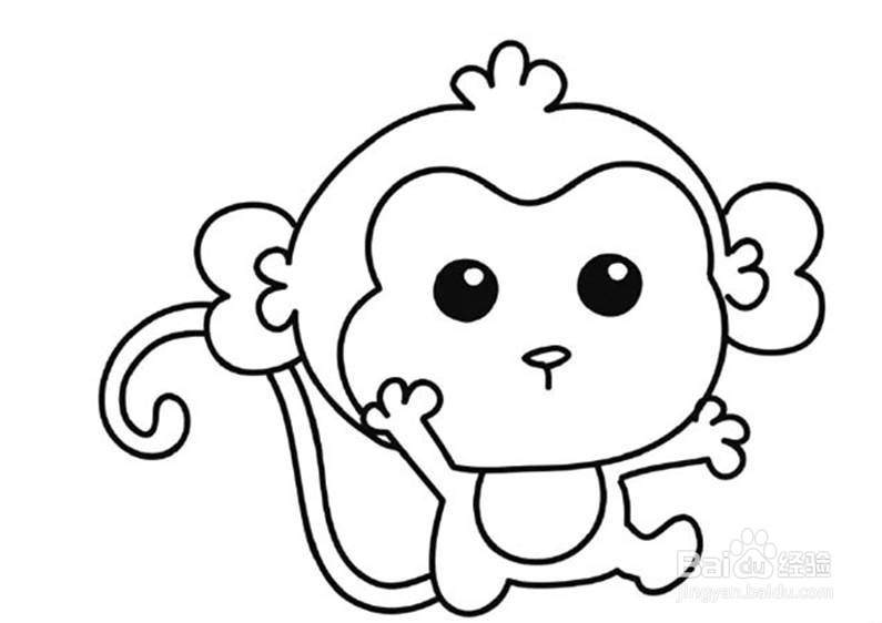 小猴子的儿童卡通简笔画教程