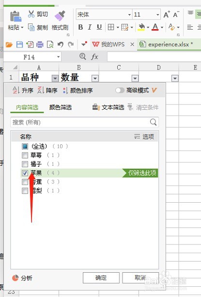 如何使用Excel表的筛选功能