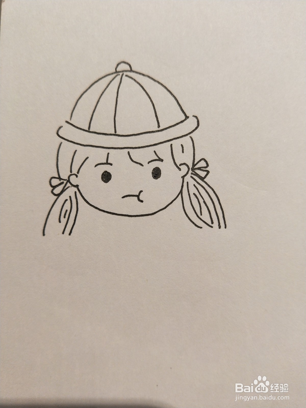 怎样画简笔画——戴帽子的小女孩