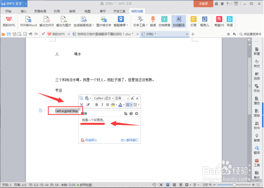 怎样在word文档“划词翻译”中翻译词句？