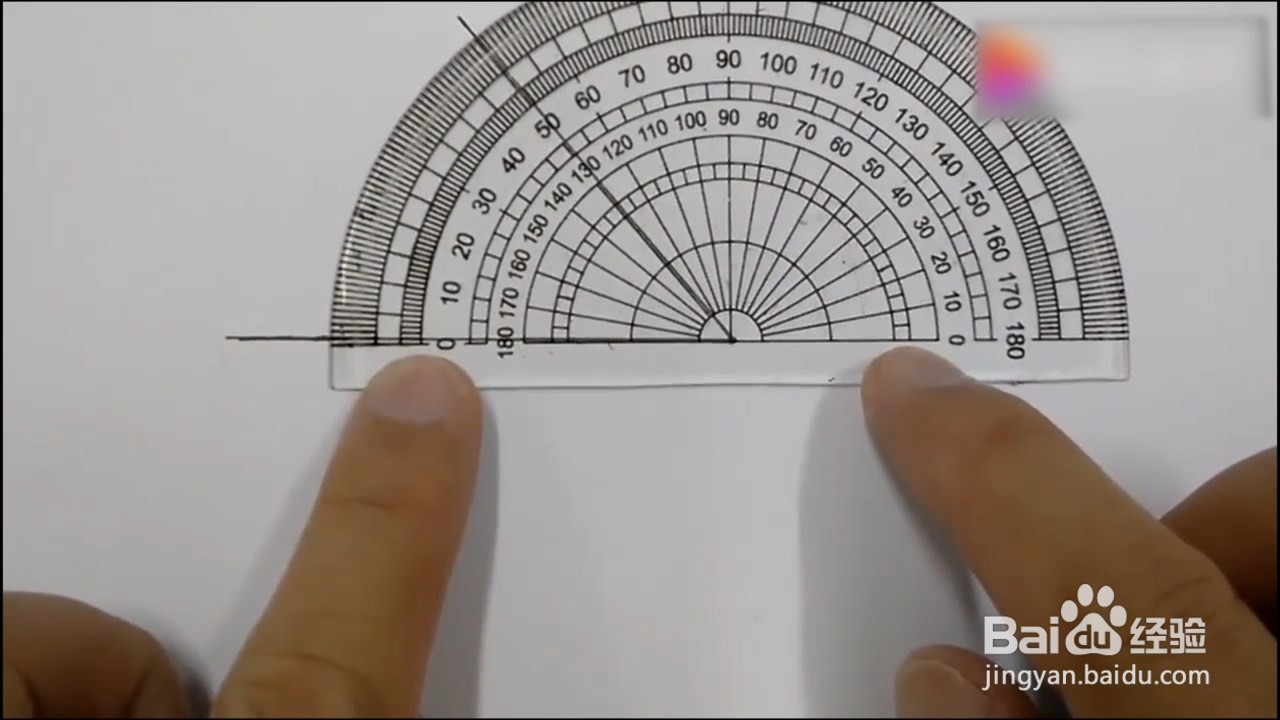 用量角器画出95度的角图片