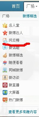 新浪微博粉丝排行榜