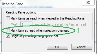 outlook设置邮件单击时为未读状态，双击为已读