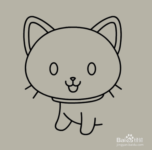 如何画卡哇伊小猫咪的简笔画