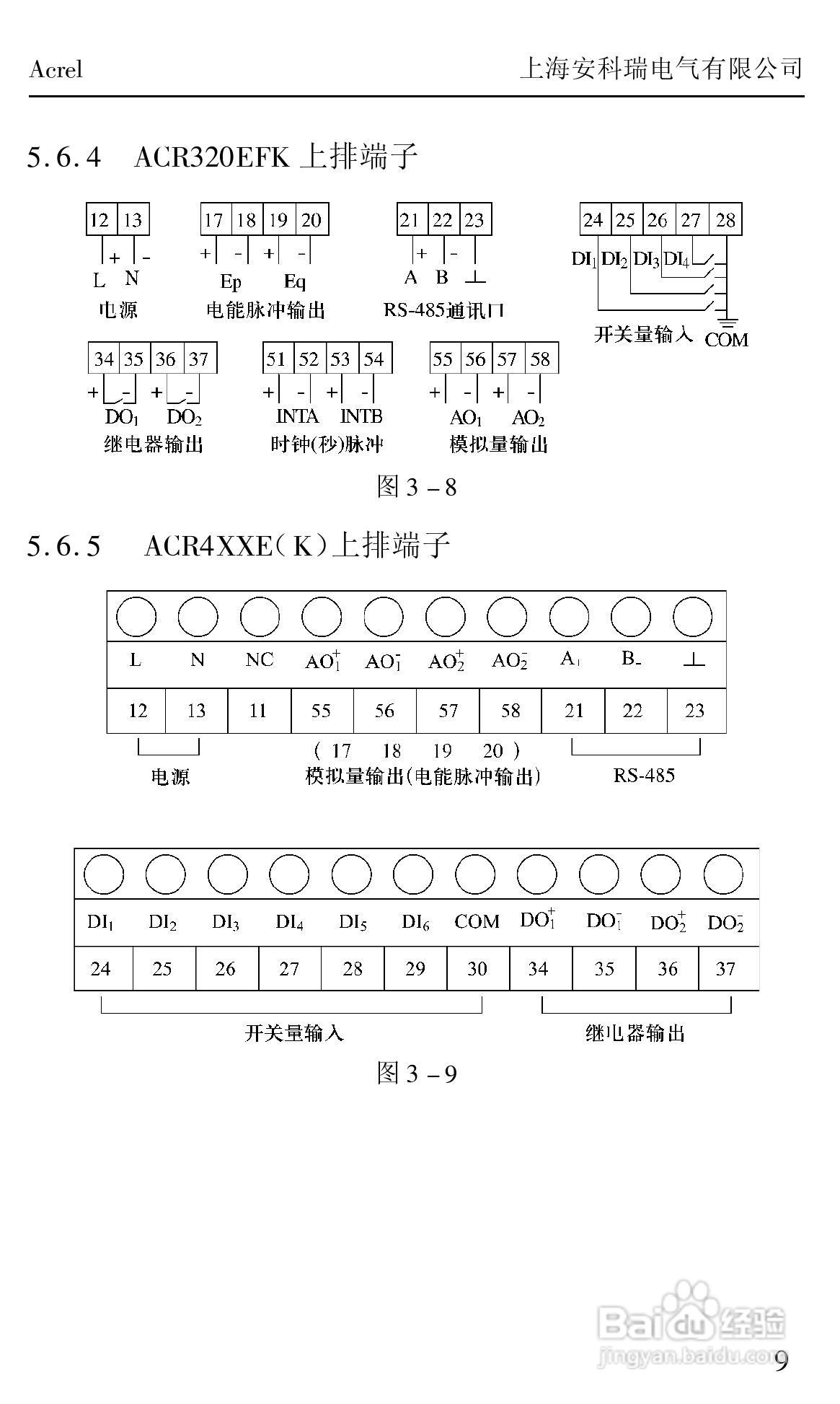 安科瑞ACRXXXE/EX/EFK系列网络/测控电力仪表安装使用:[2]
