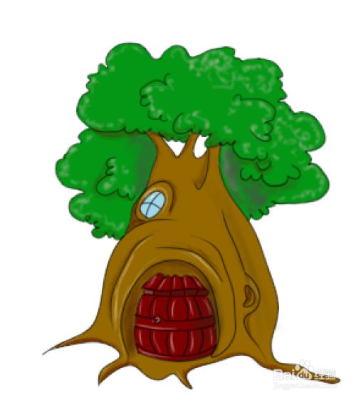 简笔画 卡通树屋的画法 百度经验