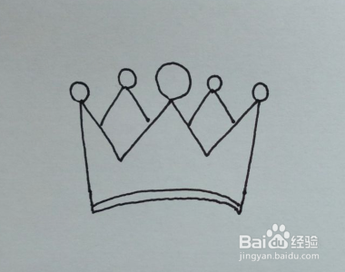 简笔画：用拼音字母“W”画王冠