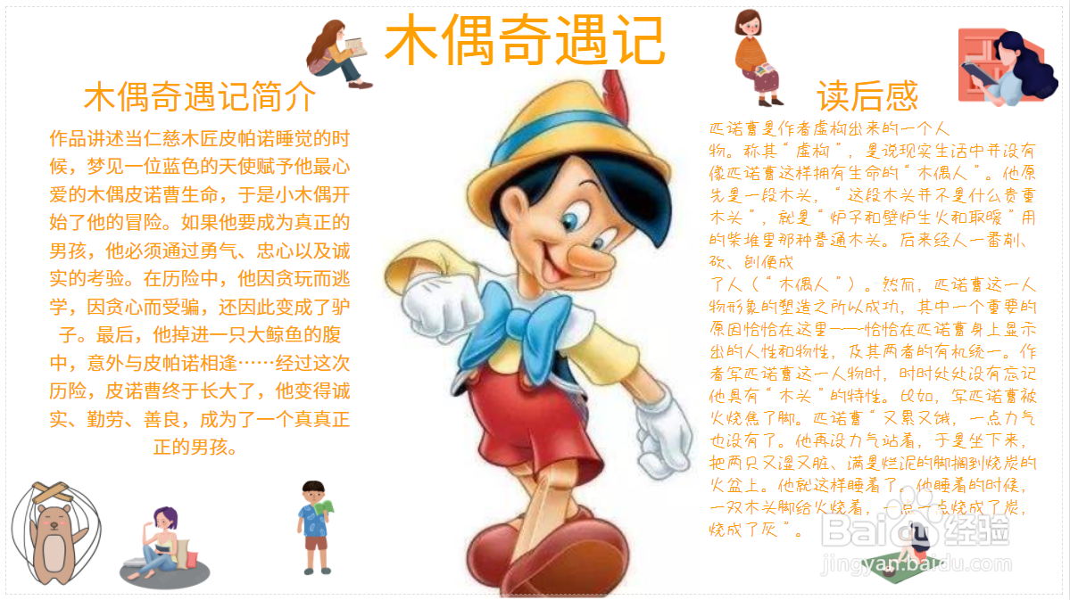 木偶奇遇记手抄报