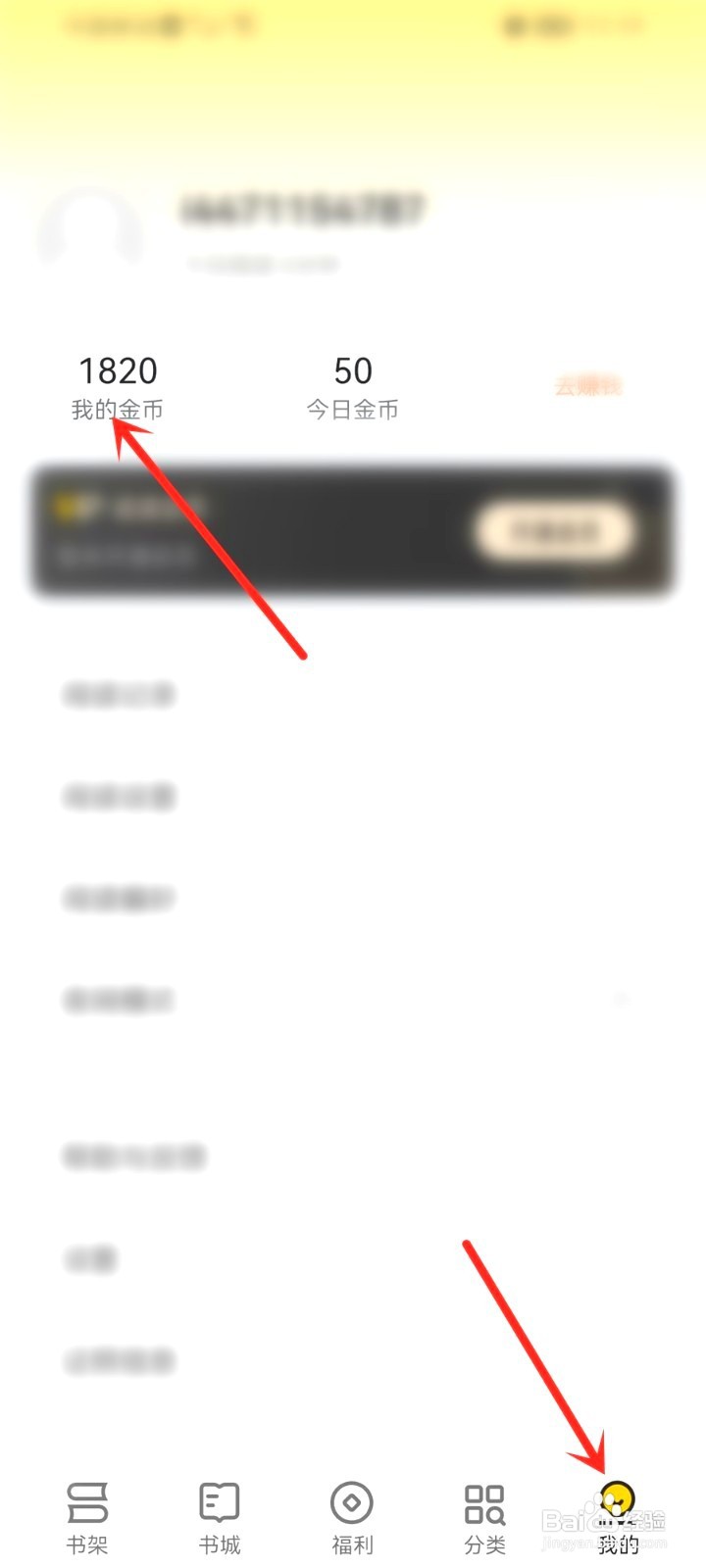 追读小说到哪里看金币记录